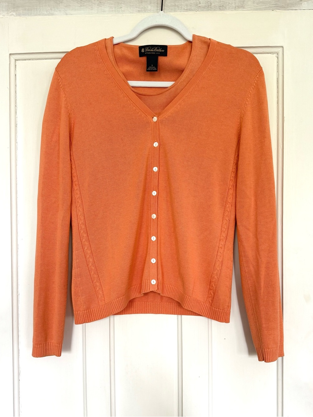 Brooks Brothers | Silk/Cotton Cardigan Twin Set | Orange | Size Small